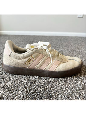 Women's Adidas VL Court 3.0 Sneakers Off White/Wonder Quartz/Gold Metallic 7.5